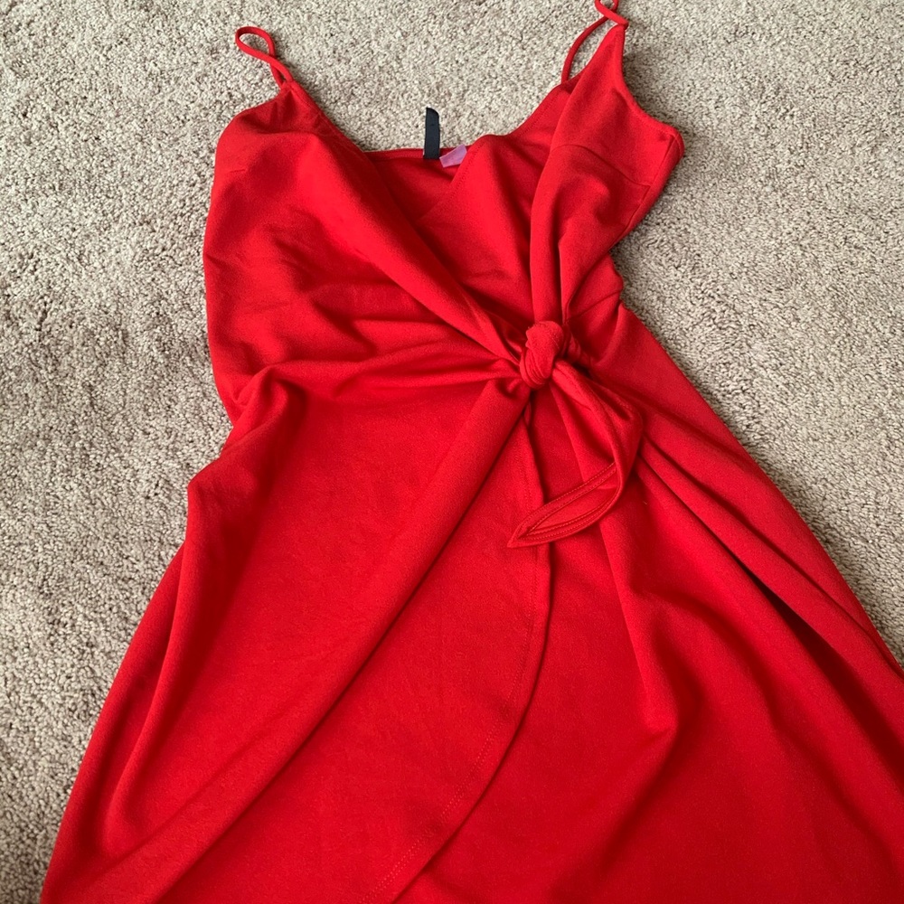 Last day of sale!! Red Low cut wrap mini dress